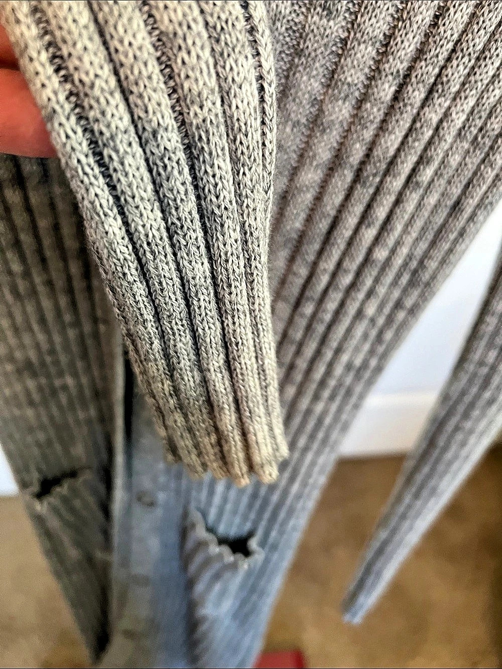 Wild Fable Ribbed Button-Front Cardigan in Gray Size Small - Picture 5 of 8
